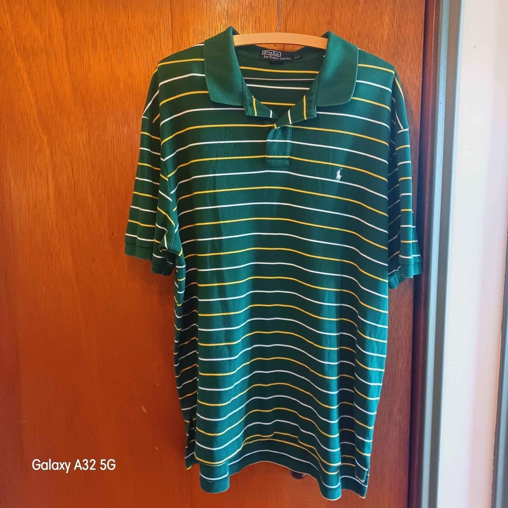 Mens Vintage Polo By Ralph Lauren Packers colors XXL. Heavy soft cotton